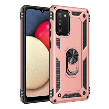 Newface Samsung Galaxy A03S Kılıf Sofya Yüzüklü Silikon Kapak - Rose