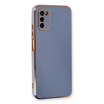 Newface Samsung Galaxy A03S Kılıf Volet Silikon - Mavi