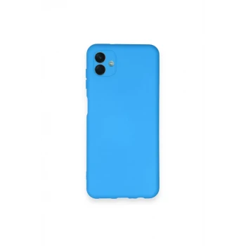 Newface Samsung Galaxy A04 Kılıf Nano içi Kadife Silikon - Mavi
