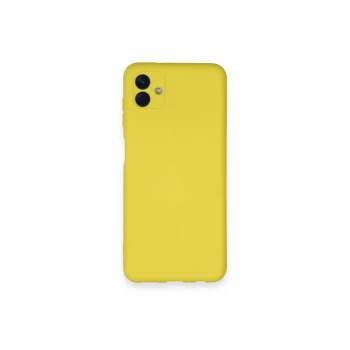 Newface Samsung Galaxy A04 Kılıf Nano içi Kadife Silikon - Sarı