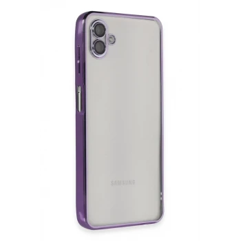 Newface Samsung Galaxy A04 Kılıf Razer Lensli Silikon - Mor