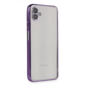 Newface Samsung Galaxy A04 Kılıf Razer Lensli Silikon - Mor