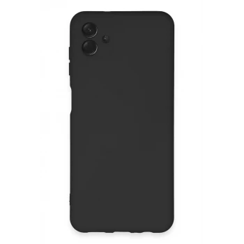 Newface Samsung Galaxy A04E Kılıf Nano içi Kadife Silikon - Siyah