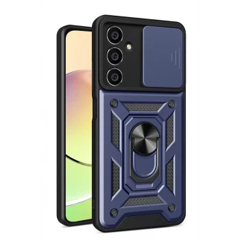 Newface Samsung Galaxy A05 Kılıf Pars Lens Yüzüklü Silikon - Lacivert