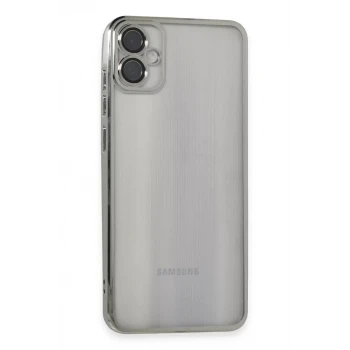 Newface Samsung Galaxy A05 Kılıf Razer Lensli Silikon - Gümüş