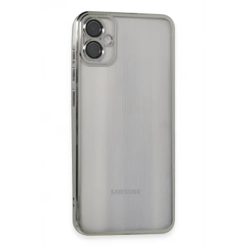 Newface Samsung Galaxy A05 Kılıf Razer Lensli Silikon - Gümüş