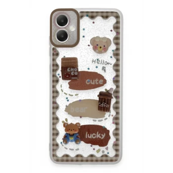 Newface Samsung Galaxy A05 Kılıf Sweet Desenli Silikon Kapak - Şeffaf