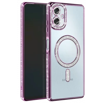 Newface Samsung Galaxy A06 Joke Simli Magneticsafe Kılıf - Derin Mor