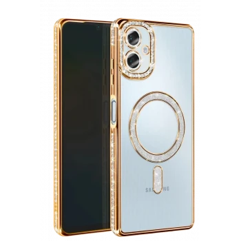 Newface Samsung Galaxy A06 Joke Simli Magneticsafe Kılıf - Gold
