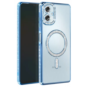 Newface Samsung Galaxy A06 Joke Simli Magneticsafe Kılıf - Mavi