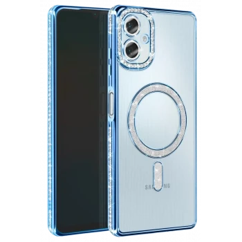 Newface Samsung Galaxy A06 Joke Simli Magneticsafe Kılıf - Mavi