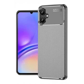 Newface Samsung Galaxy A06 Kılıf Auto Focus Karbon Kapak - Gri