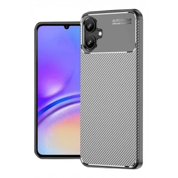 Newface Samsung Galaxy A06 Kılıf Auto Focus Karbon Kapak - Gri