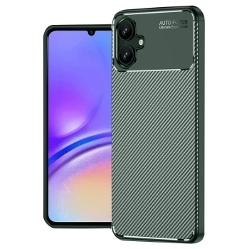 Newface Samsung Galaxy A06 Kılıf Auto Focus Karbon Kapak - Koyu Yeşil