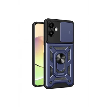 Newface Samsung Galaxy A06 Kılıf Pars Lens Yüzüklü Silikon - Lacivert