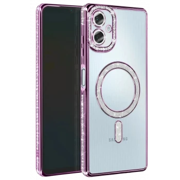 Newface Samsung Galaxy A07 4G Joke Simli Magneticsafe Kılıf - Derin Mor