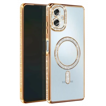 Newface Samsung Galaxy A07 4G Joke Simli Magneticsafe Kılıf - Gold