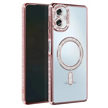 Newface Samsung Galaxy A07 4G Joke Simli Magneticsafe Kılıf - Pembe