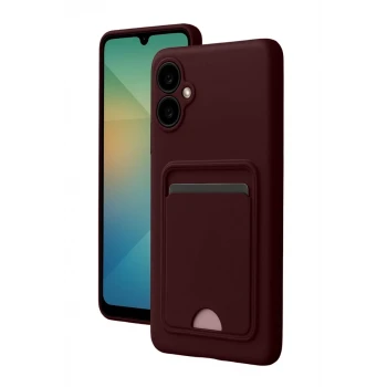 Newface Samsung Galaxy A07 4G Kelvin Kartvizitli Silikon - Bordo