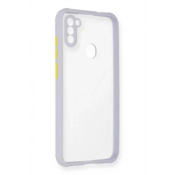 Newface Samsung Galaxy A11 Kılıf Miami Şeffaf Silikon - Lila