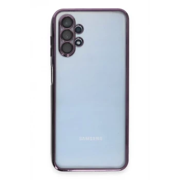 Newface Samsung Galaxy A13 4G Kılıf Razer Lensli Silikon - Mor