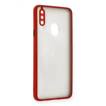 Newface Samsung Galaxy A20S Kılıf Montreal Silikon Kapak - Kırmızı
