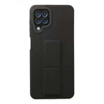 Newface Samsung Galaxy A22 Kılıf Mega Standlı Silikon - Siyah