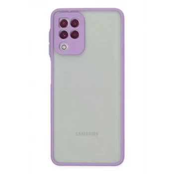 Newface Samsung Galaxy A22 Kılıf Montreal Silikon Kapak - Mor