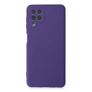 Newface Samsung Galaxy A22 Kılıf Nano içi Kadife Silikon - Mor