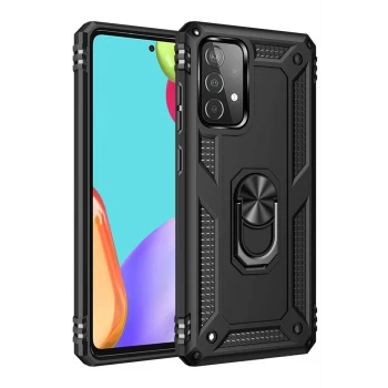Newface Samsung Galaxy A33 5G Kılıf Sofya Yüzüklü Silikon Kapak - Siyah