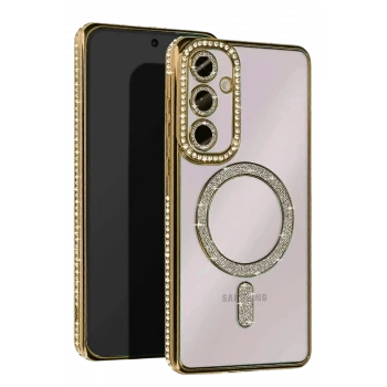 Newface Samsung Galaxy A35 5G Joke Simli Magneticsafe Kılıf - Gold