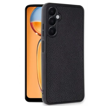 Newface Samsung Galaxy A36 Kılıf Aras Deri Kapak - Siyah