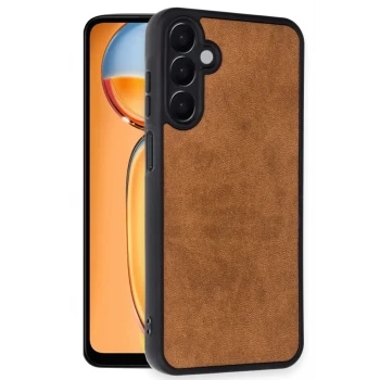 Newface Samsung Galaxy A36 Kılıf Aras Deri Kapak - Taba
