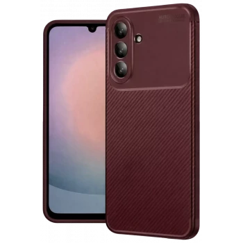 Newface Samsung Galaxy A36 Kılıf Auto Focus Karbon Kapak - Bordo