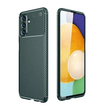 Newface Samsung Galaxy A36 Kılıf Auto Focus Karbon Kapak - Koyu Yeşil