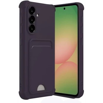 Newface Samsung Galaxy A36 Kılıf Kelvin Kartvizitli Silikon - Derin Mor