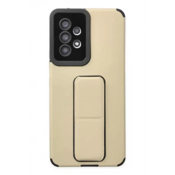 Newface Samsung Galaxy A53 5G Kılıf Mega Standlı Silikon - Gold