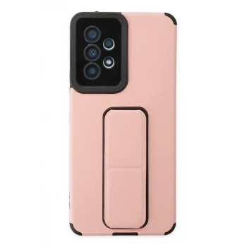 Newface Samsung Galaxy A53 5G Kılıf Mega Standlı Silikon - Pudra