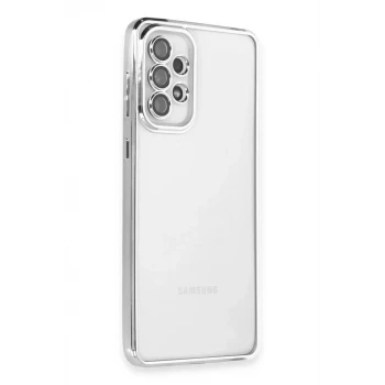Newface Samsung Galaxy A53 5G Kılıf Razer Lensli Silikon - Gümüş