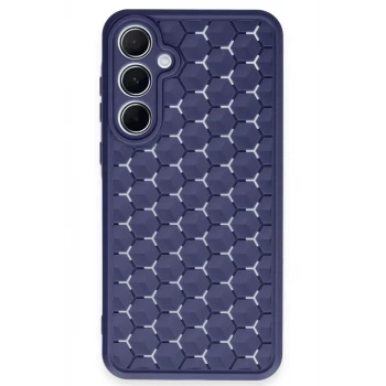 Newface Samsung Galaxy A55 5G Kılıf Petek Silikon Kapak - Lacivert