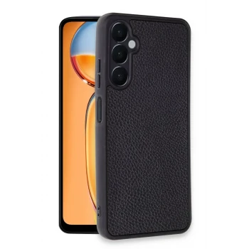Newface Samsung Galaxy A56 Kılıf Aras Deri Kapak - Siyah