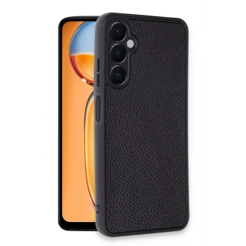 Newface Samsung Galaxy A56 Kılıf Aras Deri Kapak - Siyah