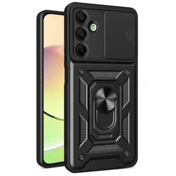 Newface Samsung Galaxy A56 Kılıf Pars Lens Yüzüklü Silikon - Siyah