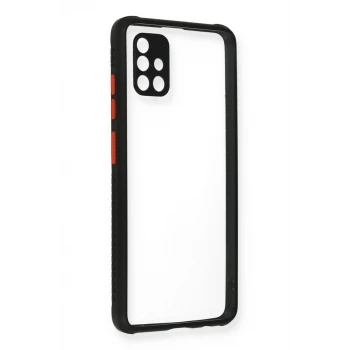 Newface Samsung Galaxy A71 Kılıf Miami Şeffaf Silikon - Siyah