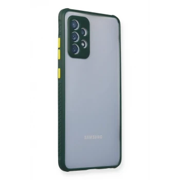 Newface Samsung Galaxy A72 Kılıf Miami Şeffaf Silikon - Koyu Yeşil