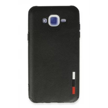 Newface Samsung Galaxy J7 Kılıf Loop Deri Silikon - Siyah