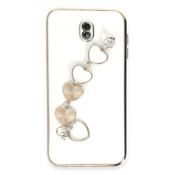 Newface Samsung Galaxy J7 Pro / J730 Kılıf Esila Silikon - Beyaz