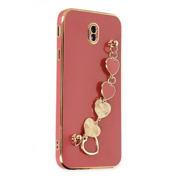 Newface Samsung Galaxy J7 Pro / J730 Kılıf Esila Silikon - Kırmızı
