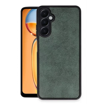 Newface Samsung Galaxy M15 Kılıf Aras Deri Kapak - Koyu Yeşil