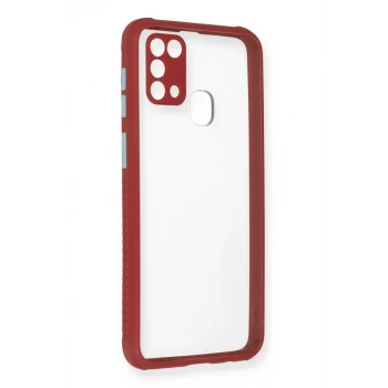 Newface Samsung Galaxy M31 Kılıf Miami Şeffaf Silikon - Fuşya